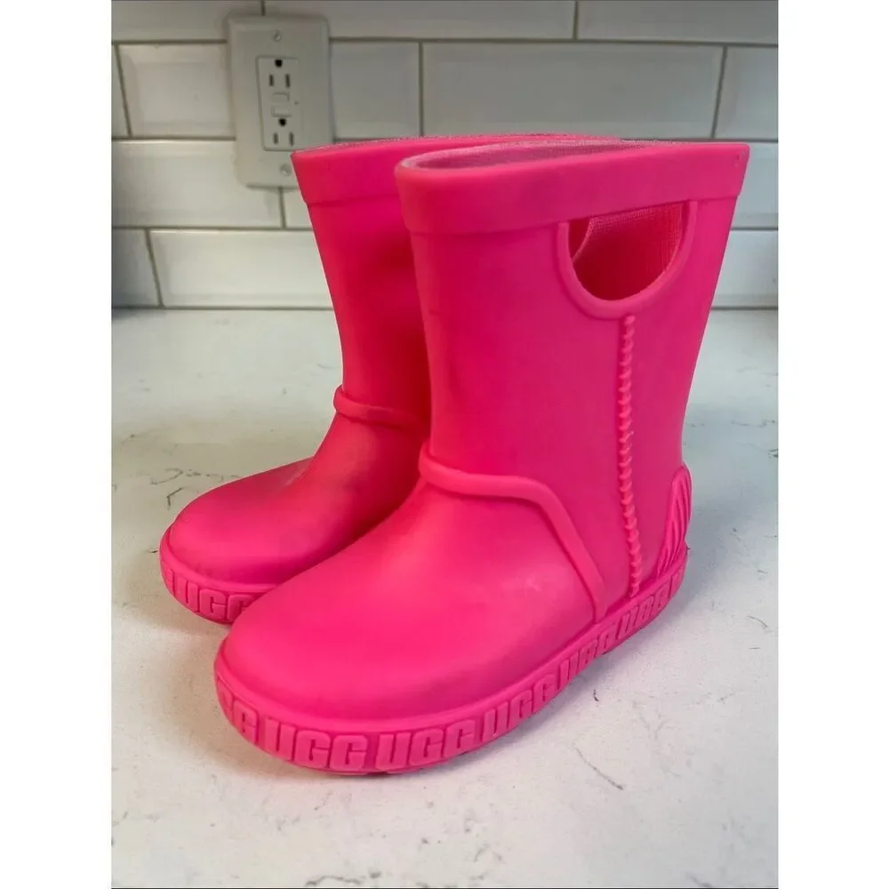 TODDLER UGG DRIZLITA RAINBOOTS - WATERPROOF & COZY COMFORT Size 9 Taffy Pink